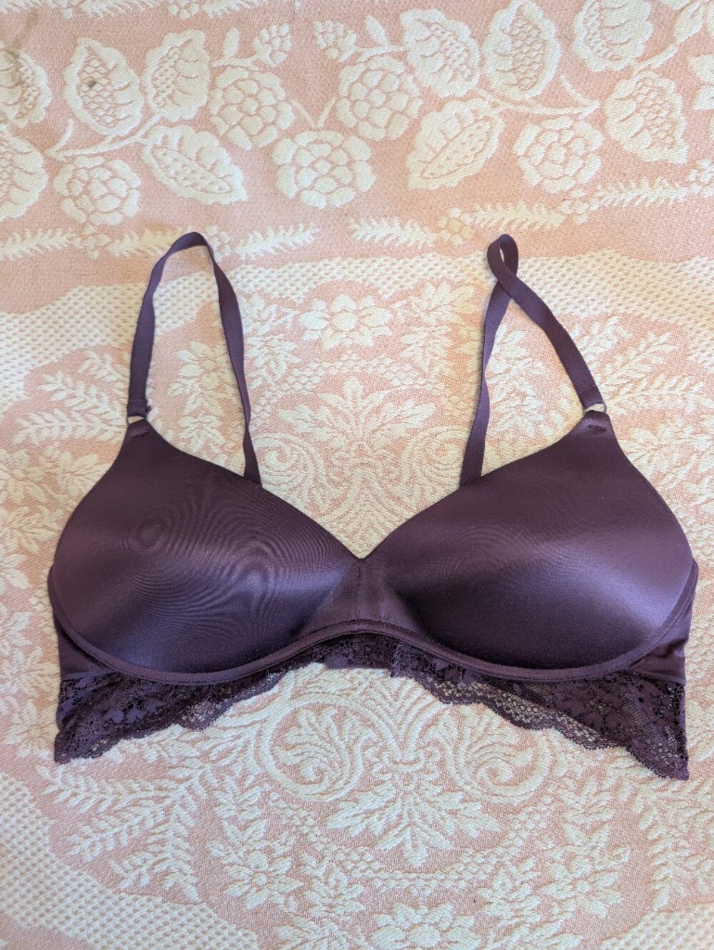 Maidenform Plum Lace-Trim Smooth T-Shirt Bra